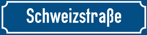 Straßenschild Schweizstraße