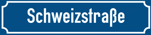 Straßenschild Schweizstraße zum kostenlosen Download