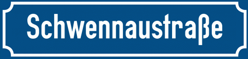 Straßenschild Schwennaustraße zum kostenlosen Download