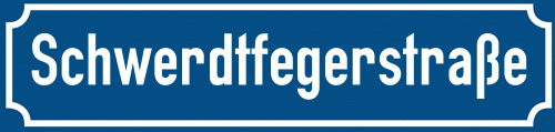 Straßenschild Schwerdtfegerstraße