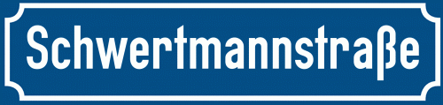 Straßenschild Schwertmannstraße