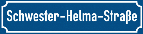 Straßenschild Schwester-Helma-Straße