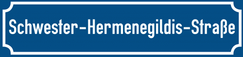 Straßenschild Schwester-Hermenegildis-Straße zum kostenlosen Download