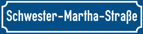 Straßenschild Schwester-Martha-Straße