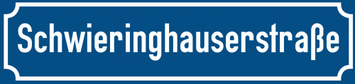 Straßenschild Schwieringhauserstraße