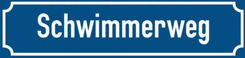 Straßenschild Schwimmerweg