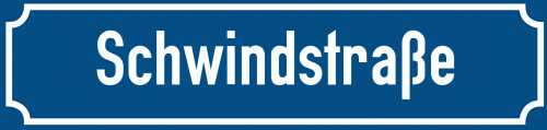 Straßenschild Schwindstraße