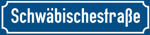 Straßenschild Schwäbischestraße zum kostenlosen Download