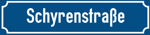 Straßenschild Schyrenstraße