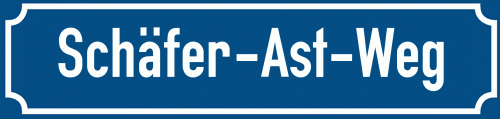 Straßenschild Schäfer-Ast-Weg