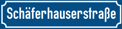 Straßenschild Schäferhauserstraße