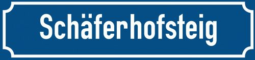 Straßenschild Schäferhofsteig