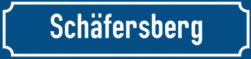Straßenschild Schäfersberg zum kostenlosen Download