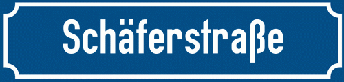 Straßenschild Schäferstraße