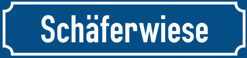 Straßenschild Schäferwiese