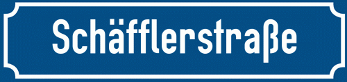 Straßenschild Schäfflerstraße zum kostenlosen Download