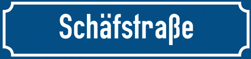 Straßenschild Schäfstraße
