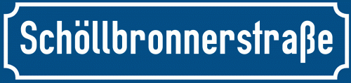 Straßenschild Schöllbronnerstraße
