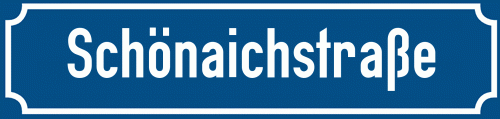 Straßenschild Schönaichstraße zum kostenlosen Download