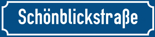 Straßenschild Schönblickstraße zum kostenlosen Download