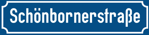 Straßenschild Schönbornerstraße