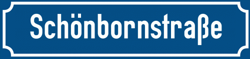 Straßenschild Schönbornstraße zum kostenlosen Download