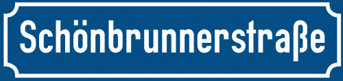 Straßenschild Schönbrunnerstraße zum kostenlosen Download