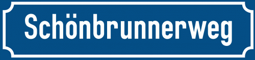 Straßenschild Schönbrunnerweg zum kostenlosen Download