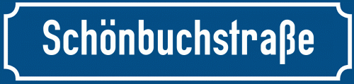 Straßenschild Schönbuchstraße zum kostenlosen Download