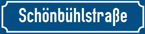 Straßenschild Schönbühlstraße zum kostenlosen Download