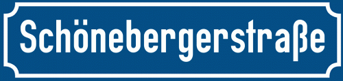 Straßenschild Schönebergerstraße zum kostenlosen Download