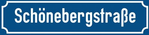 Straßenschild Schönebergstraße zum kostenlosen Download