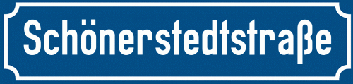 Straßenschild Schönerstedtstraße zum kostenlosen Download