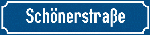 Straßenschild Schönerstraße