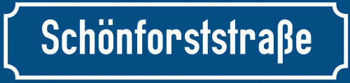 Straßenschild Schönforststraße
