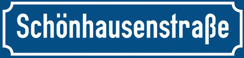 Straßenschild Schönhausenstraße zum kostenlosen Download