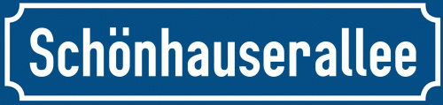 Straßenschild Schönhauserallee zum kostenlosen Download