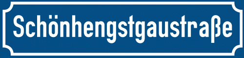Straßenschild Schönhengstgaustraße
