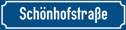 Straßenschild Schönhofstraße