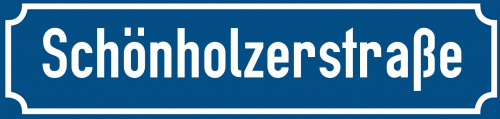 Straßenschild Schönholzerstraße zum kostenlosen Download