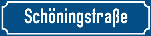Straßenschild Schöningstraße zum kostenlosen Download