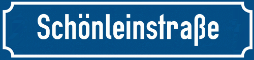 Straßenschild Schönleinstraße