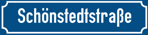 Straßenschild Schönstedtstraße