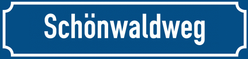Straßenschild Schönwaldweg