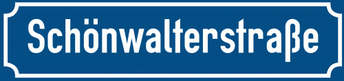 Straßenschild Schönwalterstraße