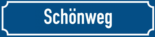 Straßenschild Schönweg