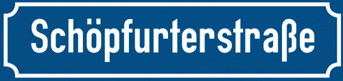 Straßenschild Schöpfurterstraße zum kostenlosen Download