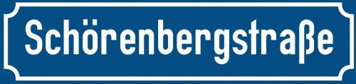 Straßenschild Schörenbergstraße zum kostenlosen Download