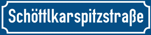 Straßenschild Schöttlkarspitzstraße zum kostenlosen Download