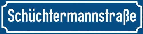 Straßenschild Schüchtermannstraße zum kostenlosen Download